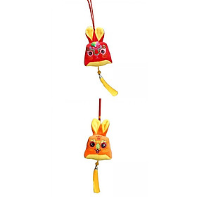 2 Rabbit Ornament Plush Hanging Festival Stuffed Pendant for car pendant