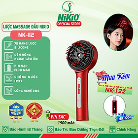 Lược massage đầu thư giãn Nikio NK-112 - Công nghệ EMS kết hợp hồng ngoại, chống nước