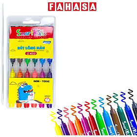 Vỉ 12 Bút Lông Màu Rửa Được - Smart Kids WM07