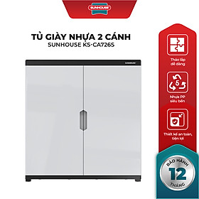 Tủ giày nhựa 2 cánh Sunhouse KS-CA726S - Xám Trắng