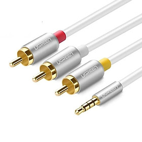 Mua Ugreen UG20895AV138TK 1.5M màu Trắng Cáp âm thanh 3 đầu Bông sen sang 3.5mm Dương - HÀNG CHÍNH HÃNG