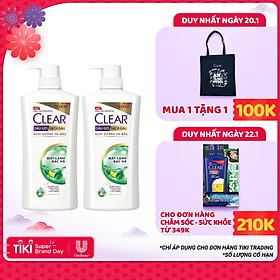 Combo 02 Dầu Gội Hỗ Trợ Trị Gàu Clear Mát Lạnh Bạc Hà