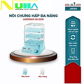 Mua Nồi hấp 3 tầng  chưng yến  khử trùng  rã đông Ladomax  thân nhựa  dung tích 18L  công suất 800W-Hàng chính hãng