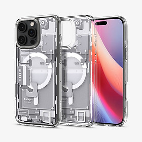 Ốp Lưng Spigen trong suốt sạc từ tính cho iPhone 16 Pro Max / 16 Pro, SPIGEN CRYSTAL HYBRID MAGFIT_ Hàng chính hãng