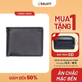 Ví Nam Da Bò Galaxy Store GVN01 - Đen (12.5 x 9.5 cm)