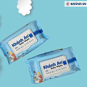 Khăn ướt Khánh An BABY WIPES mềm mại thơm mát cho da nhạy cảm trả lại làn da tươi mát đầy sức sống cho bé và cả nhà