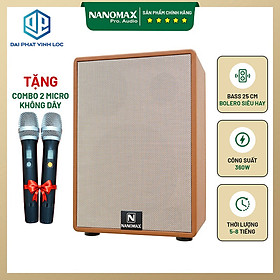 Mua Loa Xách Tay Karaoke Nanomax Bluetooth K-50 Bass Đôi 25 Tặng 2 Mic Đọc Được Usb Thẻ Nhớ Công Suất 360w | Loa Kéo Karaoke Công Suất Lớn | Loa Kéo Giá Rẻ | Loa Bluetooth Bass Mạnh
