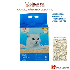 1 THÙNG 6 BỊCH Cát Đậu Nành Max Clean Cát Tofu Vệ Sinh Cao Cấp Cho Mèo