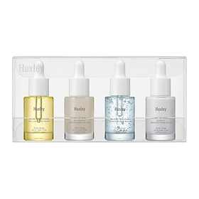 Bộ 4 Chai Tinh Chất Dưỡng Ẩm, Dưỡng Sáng, Phục Hồi Và Ngăn Ngừa Lão Hóa Da Huxley Essence Deluxe Complete 5ml/Chai