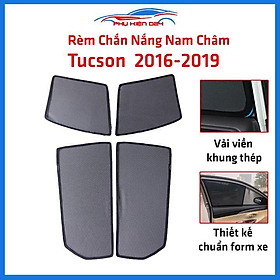 Bộ 4 rèm chắn nắng nam châm Tucson 2016-2017-2018-2019 khung cố định chống tia UV