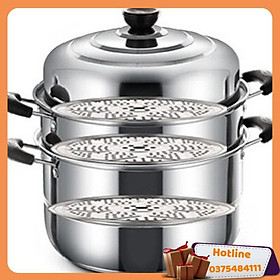 Mua Nồi Hấp Kiêm Nồi Luộc Gà Inox 3 Tầng - Sz 28Cm - Hàng Loại 1