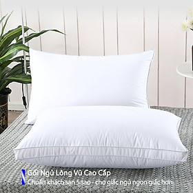 Mua Gối Ngủ Lông Vũ Cao Cấp Gối Ngủ Kê Cổ Chống Mỏi Cổ Gối nằm êm ái  mềm mịn  kháng khuẩn- Chuẩn  Khách Sạn 5 Sao