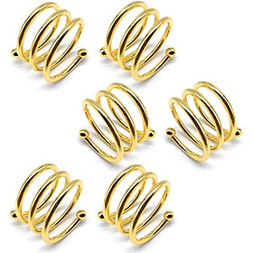 Bộ 6 vòng khăn dày - những chiếc nhẫn tuyệt vời của giá đỡ khăn - cho đám cưới, bữa tối, tiệc tùng, vàng