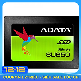 Ổ cứng SSD ADATA Ultimate SU650 Sata III 3D-NAND 2.5 inch 120GB - Hàng Chính Hãng