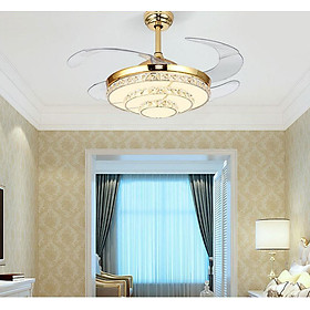 Đèn quạt trần SINER hiện đại, tiện dụng cánh cụp xòe với 3 chế độ ánh sáng [ ẢNH THẬT 100%]