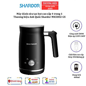 Mua Máy đánh sữa tạo bọt  hâm nóng cao cấp 4 trong 1 Shardor MK5002-ELF Công suất: 500W Dung tích: 400ml - HÀNG CHÍNH HÃNG