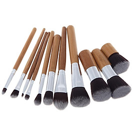 9 Pieces Bamboo Handle Make up brushes Powder Foundation Blush Cosmetic Kit