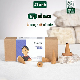 Nụ Thủ Công Gỗ Bách Cedar 3 Lành Hộp 20 Nụ 100 % Tự Nhiên Tặng Kèm Đế Chăm, Không Hóa Chất Xông Thơm - Combo 2 Hộp Gỗ Bách