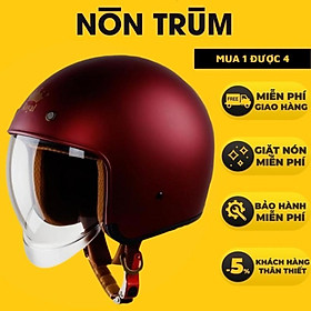 Hình ảnh Nón bảo hiểm 3/4 ROYAL M139 có kính âm màu ĐỎ ĐÔ