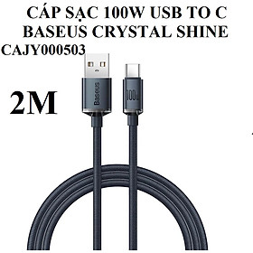 [ Usb to C ] Cáp sạc 100W vải dù bện siêu bền Baseus Crystal Shine CAJY000503 _ Hàng chính hãng