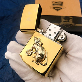 Mua Hột Qụet Bật Lửa Xăng Đá 91743Z Họa Tiết Con Chuột Đẹp Độc Lạ - Dùng Xăng Bấc Đá Cao Cấp ( Giao màu ngẫu nhiên )