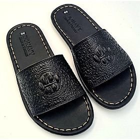 DÉP QUAI NGANG NAM DA BÒ THẬT 100% , IN VÂN GÙ CÁ SẤU NỔI 