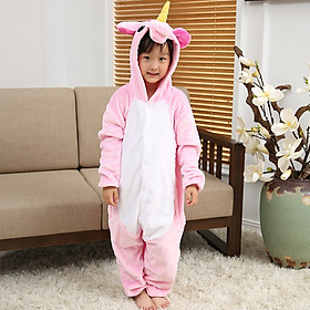 Bộ đồ ngủ hình thú kỳ lân hồng liền thân lông mịn Pijama Động Vật Hoạt Hình cho trẻ em người lớn Cosplay nhiều màu chất liệu đẹp đón giáng sinh HOT độc và lạ 1911