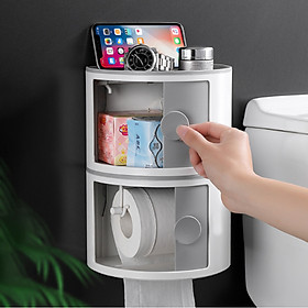 Kệ Nhà Tắm Đa Năng 2 Tầng, Hộp Đựng Giấy Vệ Sinh Decor Nhà Cửa - Giao Màu Ngẫu Nhiên
