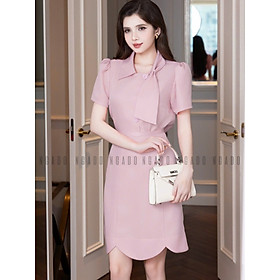 Set áo váy hồng tay phồng NGADO , set áo váy ngắn, set áo kiểu Nữ