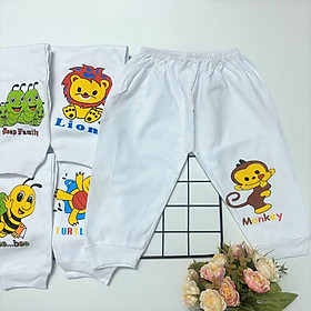 Combo 10 quần dài sơ sinh trắng cotton 100%, chất vải dày dặn, mềm mịn, đẹp cho bé trai, bé gái