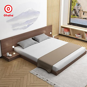 [Miễn phí vận chuyển & lắp đặt] Giường ngủ bệt thông minh kiểu Nhật cao cấp có vách ốp đầu giường Ohaha - GB005