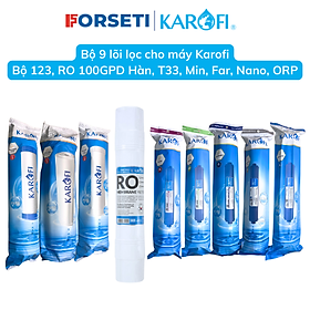 Combo 9 lõi lọc nước Karofi Hàng chính hãng dùng cho máy lọc nước Karofi E9RO