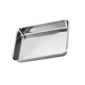 Food Grade Stainless Steel Square Plat Bottom Plate Dish Bread Baking Tray Buffet Serving Trayes, Barbeque Grill Pan