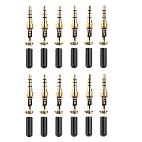 12x Universal Black 3.5mm Stereo Male Adapter Connector Head Cover For MP4