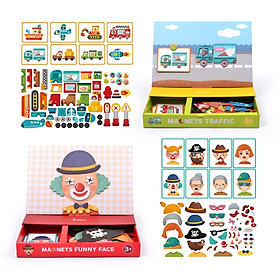 Mideer Magnet các chủ đề - xếp hình nam châm các chủ đề: Giao thông, mặt vui vẻ, hoạt động và trang phục