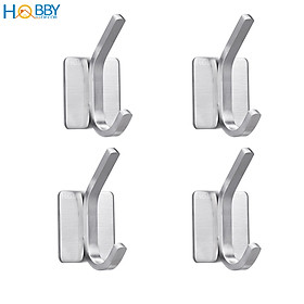 Mua Bộ 4 móc treo đồ dán tường chịu lực cao inox 304 loại lớn Hobby Home Decor V137-4 kèm keo dán 2 loại