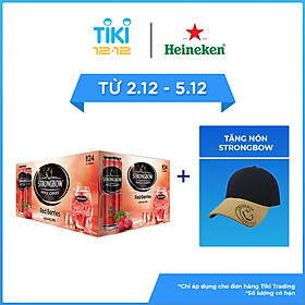 Thùng 24 Lon Cao Strongbow Vị Dâu Đỏ (330ml / Lon)