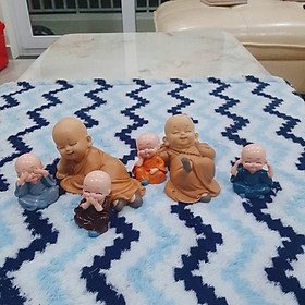  combo bộ tượng tiểu vàng nằm+  bộ tứ không