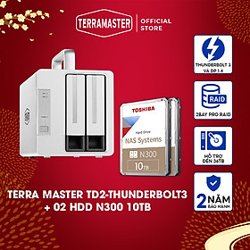 Mua Bộ Thiết bị lưu trữ DAS TerraMaster TD2 Thunderbolt 3+NAS N300 Hàng chính hãng
