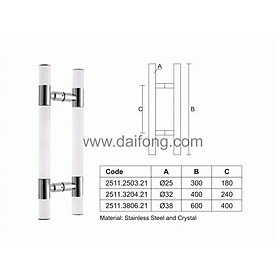 Mua Tay nắm cửa chữ H - Inox 201 Mica 2511