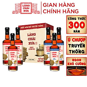 Đặc Sản Phan Thiết - Combo 3 Chai Nước Mắm Nhỉ Làng Chài Xưa Xuất Khẩu Nhãn Xanh 500Ml + 3 Chai Làng Chài Xưa Nhãn Đỏ 500Ml Cốt Nhỉ Đặc Biệt Từ 100% Cá Cơm Tươi