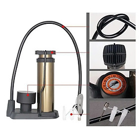 Bơm xe máy xe đạp nhỏ gọn đầu van đa năng - Bơm Hơi Hợp Kim Dùng Chân Cho Xe Máy Xe Đạp Tặng Kèm Kim Bơm Banh Và Bơm Thú Hơi 