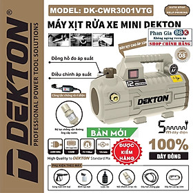 Máy Rửa Xe Dekton DK-CWR3001VTG - 1350W - Hỗ trợ tự hút nước, Siêu Mạnh, Dây Đồng 100%