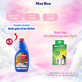 Combo 03 chai nước giặt cổ áo mao bao 600ml