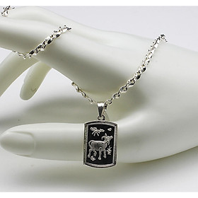 Dây chuyền và mặt dây chuyền trẻ em bằng bạc ta BẠC HIỂU MINH dte025 tuổi sửu