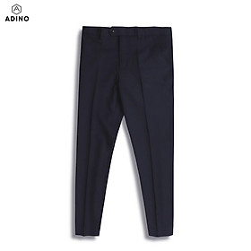 Quần âu nam màu xanh đen (than tối) ADINO vải cotton dày không bai không xù co giãn dáng công sở ống đứng hơi côn Q02