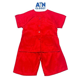 Bộ quần áo bà ba lửng unisex cho bé Hoa văn gấm đỏ - AICDBT9NWL0S - AIN Closet