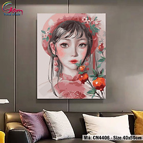 Tranh số hóa tự tô màu Cô gái Áo tấc Việt Nam GAM CN4406