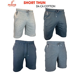 Quần short thể thao nam thun trên gối, quần short da cá thể thao nam 100% cotton thương hiệu Fezzio