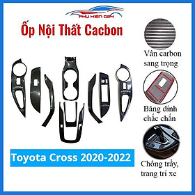 Ốp nội thất Toyota Cross 2020-2021-2022 vân Cacbon bảo vệ chống trầy xước và làm đẹp xe